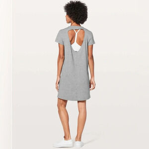 Lululemon Day Tripper Pima Cotton Casual T-Shirt Dress Heathered Medium Grey 6